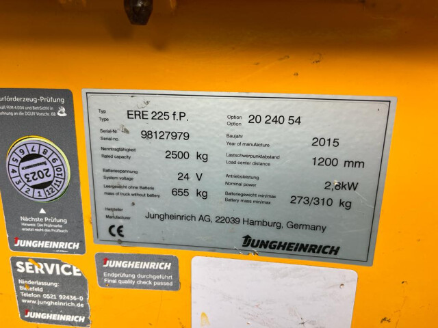 Transpaleta Electrica Jungheinrich ERE 225, 2014-2018, Cu Incarcator, Made in Germany, 6 buc., Electric Pallet Truck, Elektrohubwagen.