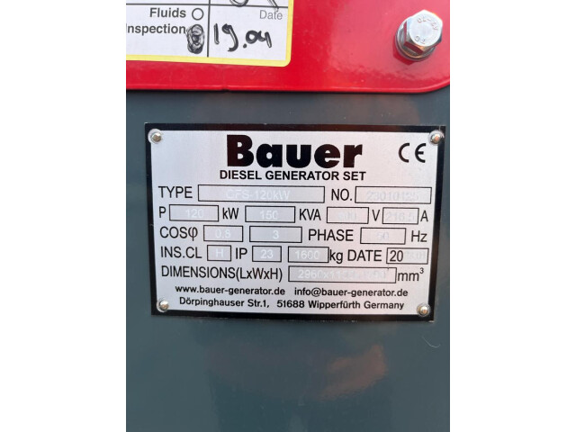 Set Generator de Curent Electric, Diesel, Bauer GFS YHG, 150 kVA / 120 KW, Made in Germany Diesel Power Generator Set,  Diesel Stromgenerator-Set Set Generator de Curent Electric, Diesel, Bauer GFS YHG, 150 kVA / 120 KW, Made in Germany Diesel Power Generator Set,  Diesel Stromgenerator-Set