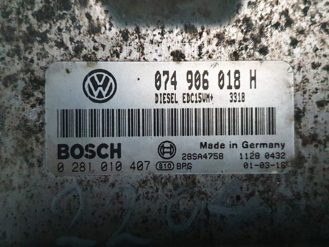 Calculator Motor Bosch 0 281 010 407, Volkswagen LT 35, Euro 3, 80 KW, 2.5 TDI, Motorsteuergerät, Engine control unit ( ECU ), Motorvezérlő
