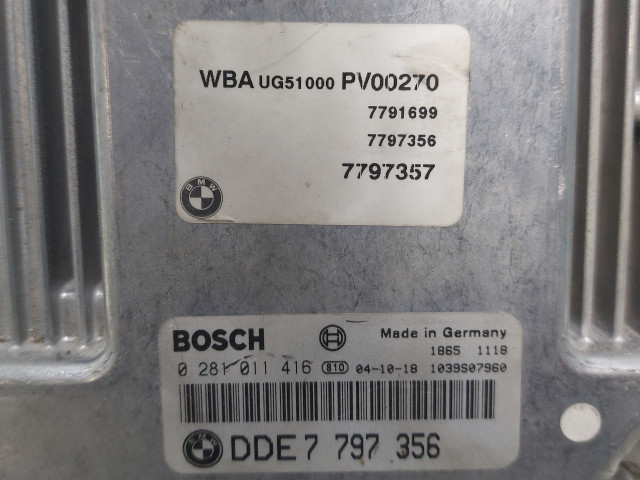 Calculator Motor Bosch DDE 7 797 356, BMW 120D E87, Euro 4, 120 KW, 2.0 D, Engine control unit ( ECU ),  Motor Steuergerät,  Motorvezérlő