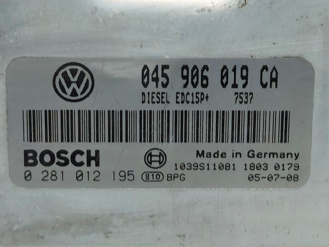 Calculator Motor Bosch 045 906 019 CA, Volkswagen Polo 9 N, Euro 4, 59 KW, 1.4 TDI, Engine control unit ( ECU ),  Motor Steuergerät,  Motorvezérlő Calculator Motor Bosch 045 906 019 CA, Volkswagen Polo 9 N, Euro 4, 59 KW, 1.4 TDI, Engine control unit ( ECU ),  Motor Steuergerät,  Motorvezérlő