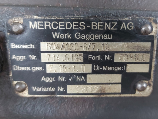 Cutie de viteza Mercedes Benz G04/120-6/7,18, 714.619I, 499160, 7.18-1.0, 280021