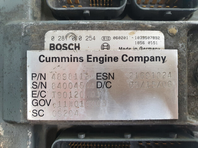 Calculator Motor, Bosch 0 281 010 254, 1039S07892, 4898112, Cummins ISBE220 31, Engine control unit ( ECU ), Motorsteuergerät, Motorvezérlő