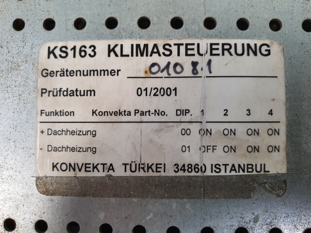 Comanda Clima Konvekta KS163, Mercedes, Climate control panel, Klimasteuergerät