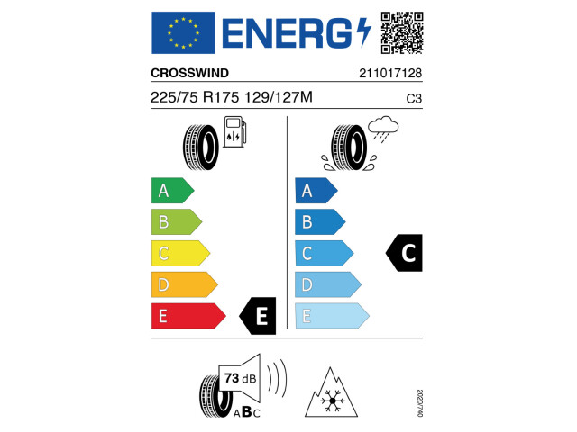 Anvelopa 225/75 R17.5 CrossWind CWD20E 129/127M 14PR DC73 M+S, Tractiune Anvelopa 225/75 R17.5 CrossWind CWD20E 129/127M 14PR DC73 M+S, Tractiune