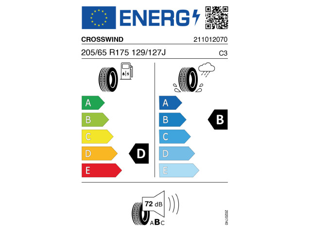 Anvelopa NOUA M+S* ATS Autostrada 205/65R17.5 Crosswind CWT20E 129/127J - D, B, B, 72dB  Remorca Anvelopa NOUA M+S* ATS Autostrada 205/65R17.5 Crosswind CWT20E 129/127J - D, B, B, 72dB  Remorca