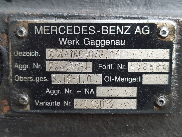 Cutie de viteze manuala, Mercedes, GO4/160-6/7,18 l 7,18-1,0, O 404, Getriebe, Gearbox, Sebességváltó Cutie de viteze manuala, Mercedes, GO4/160-6/7,18 l 7,18-1,0, O 404, Getriebe, Gearbox, Sebességváltó