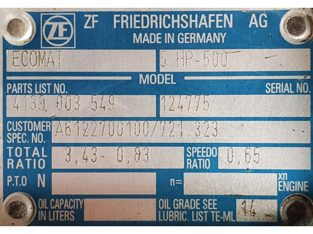 Cutie de viteze automata, ZF Ecomat, A6122700100/721.323, Mercedes O 405, Getriebe, Gearbox, Sebességváltó
