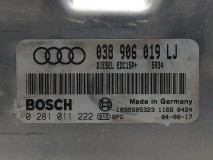 Calculator Motor Bosch 038 906 019 LJ, Audi  A4 B6, Euro 3, 96 KW, 1.9 TDI, Engine control unit ( ECU ),  Motor Steuergerät,  Motorvezérlő