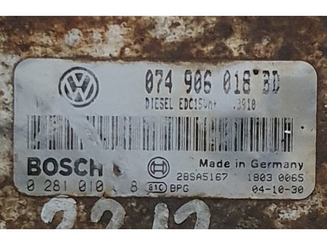 Motor Steuergerät Bosch 074 906 018 BD, Volkswagen LT 35, Euro 3, 70 KW, 2.5 TDI, 2005