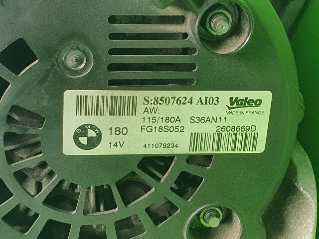 Lichtmaschine Valeo 8507624 AI03 / S36AN11 / FG18S052 14V, Euro 5, 135 KW, 2.0 D