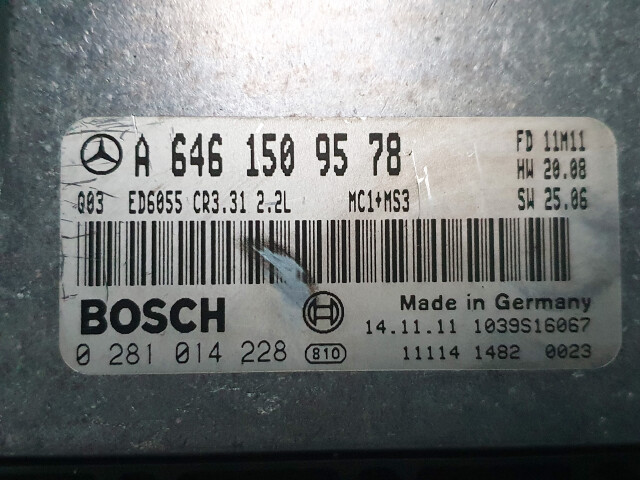 Calculator Motor Bosch 0 281 014 288, Mercedes Benz Vito 639, Euro 3, 65 KW, 2.2 CDI, Motorsteuergerät, Engine control unit ( ECU ), Motorvezérlő