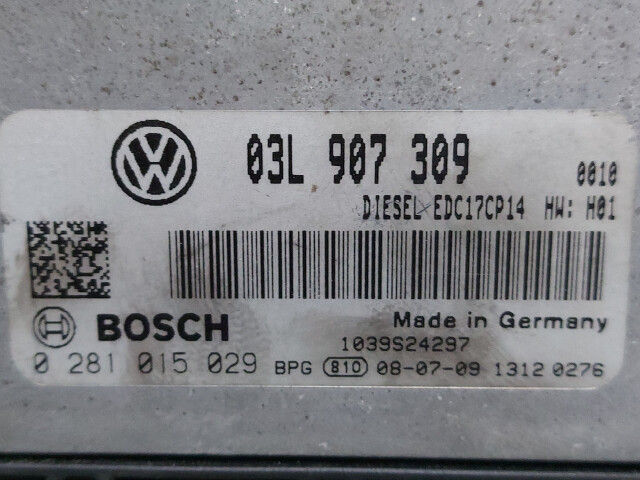 Calculator Motor Bosch 03L 907 309, Volkswagen Passat B6, Euro 4, 125 KW, 2.0 TDI, Engine control unit ( ECU ),  Motor Steuergerät,  Motorvezérlő